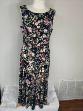NorthStyle Women's Multicolor Floral Sleeveless Midi Dress Size 12 Cottagecore